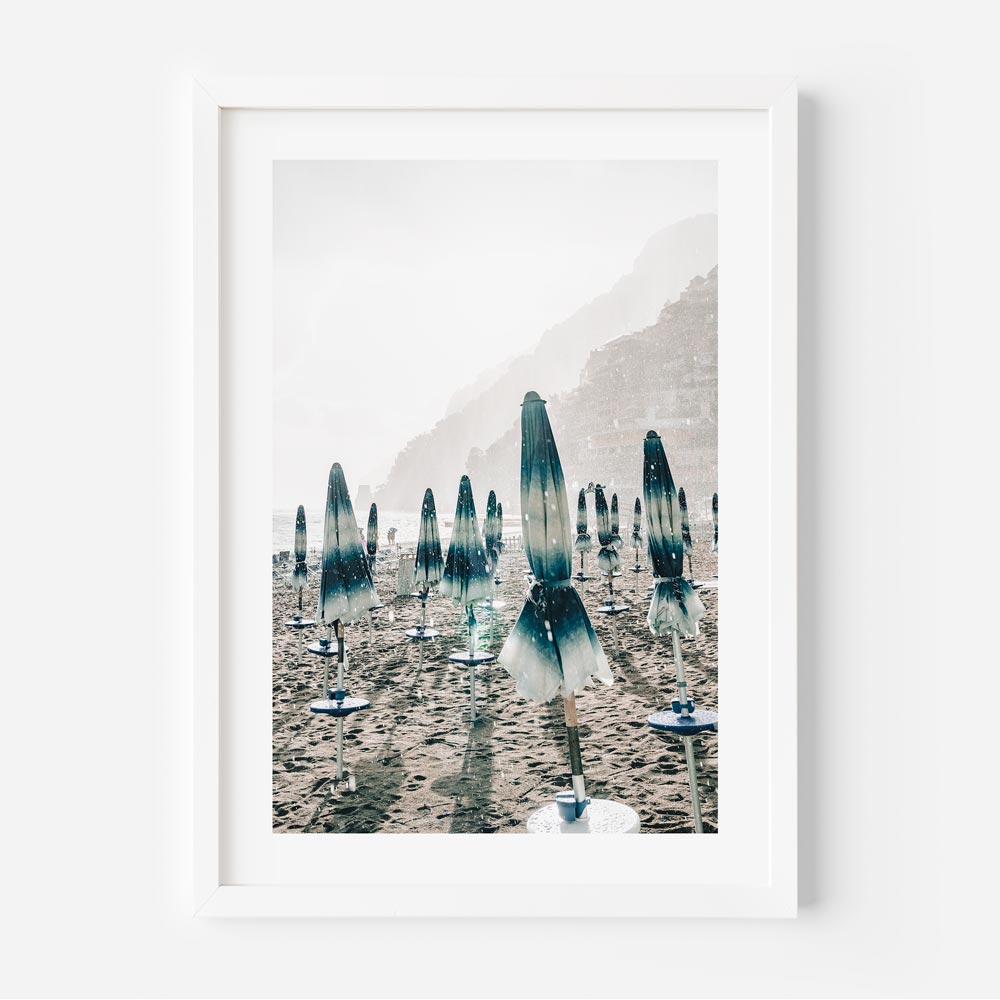 Coastal Serenity: Stunning Beach Umbrellas and Relaxing Waterscapes Trio