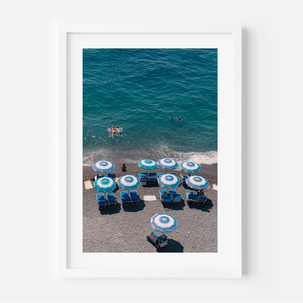 Coastal Serenity: Stunning Beach Umbrellas and Relaxing Waterscapes Trio