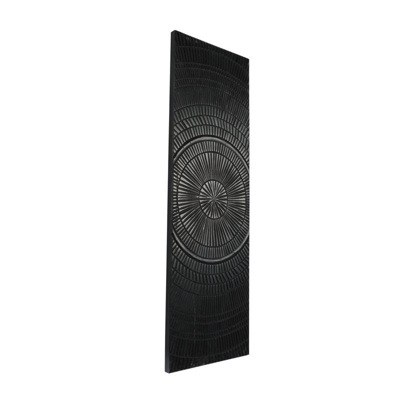 Modern Black Shadow Box Oil Painting Art on Wood for Contemporary Decor