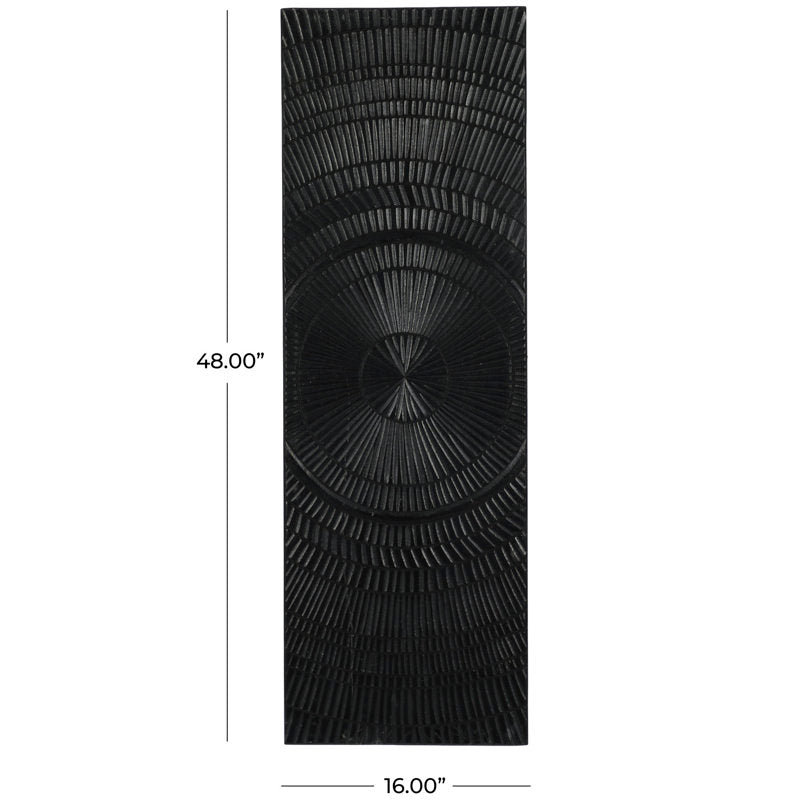 Modern Black Shadow Box Oil Painting Art on Wood for Contemporary Decor