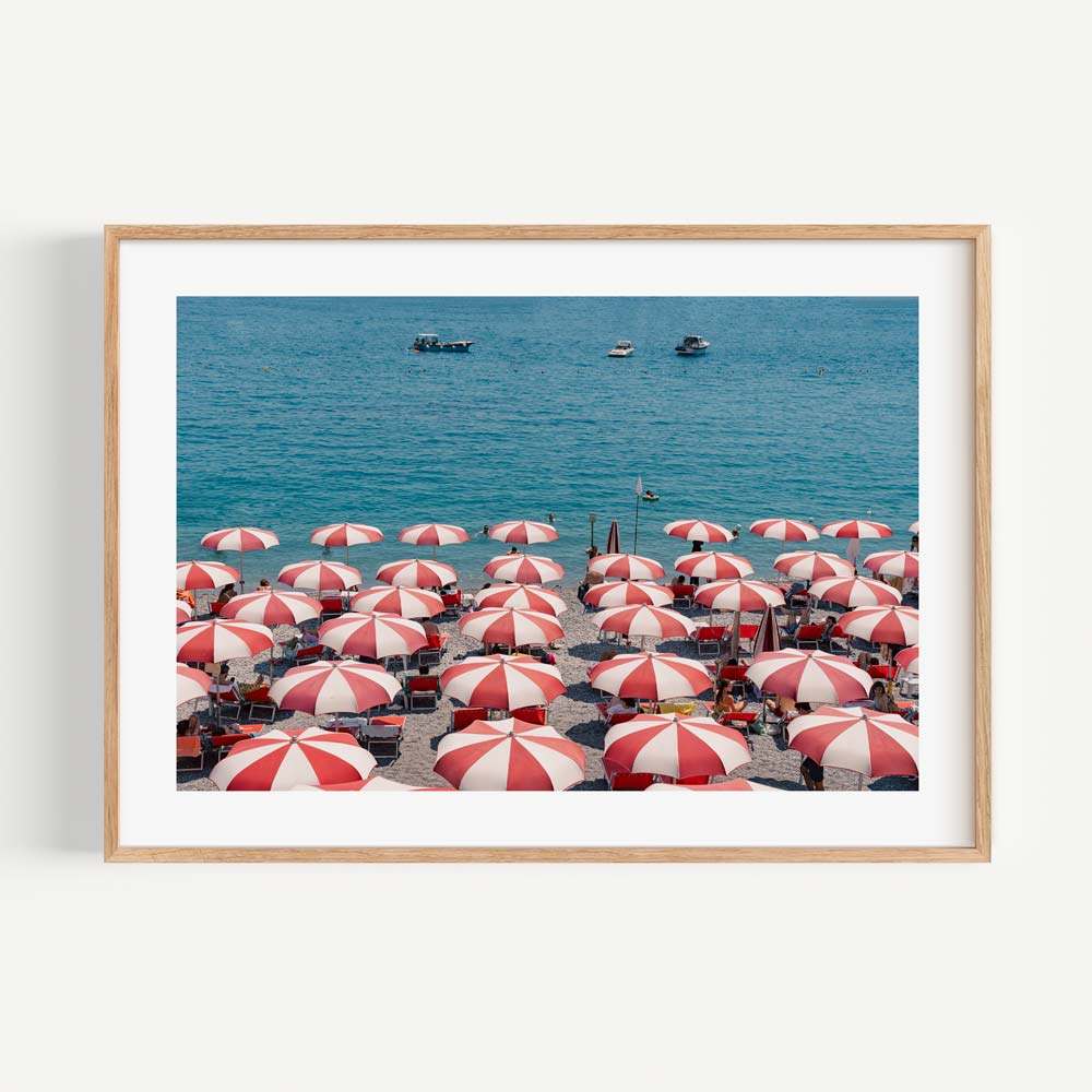 Tranquil Beach Scene with Colorful Umbrellas Under the Silver Moonlight