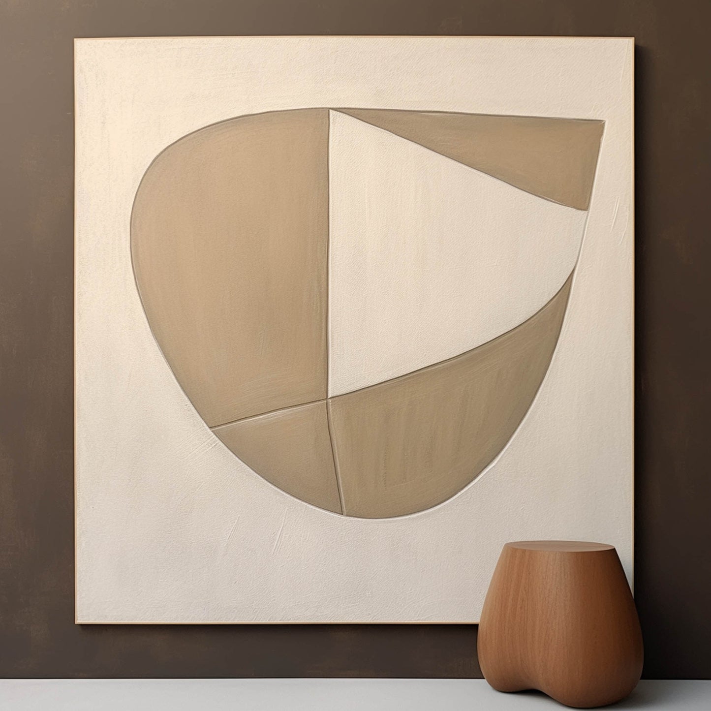 Neutral Tones Abstract Oil Painting for Modern Minimalist Home Decor