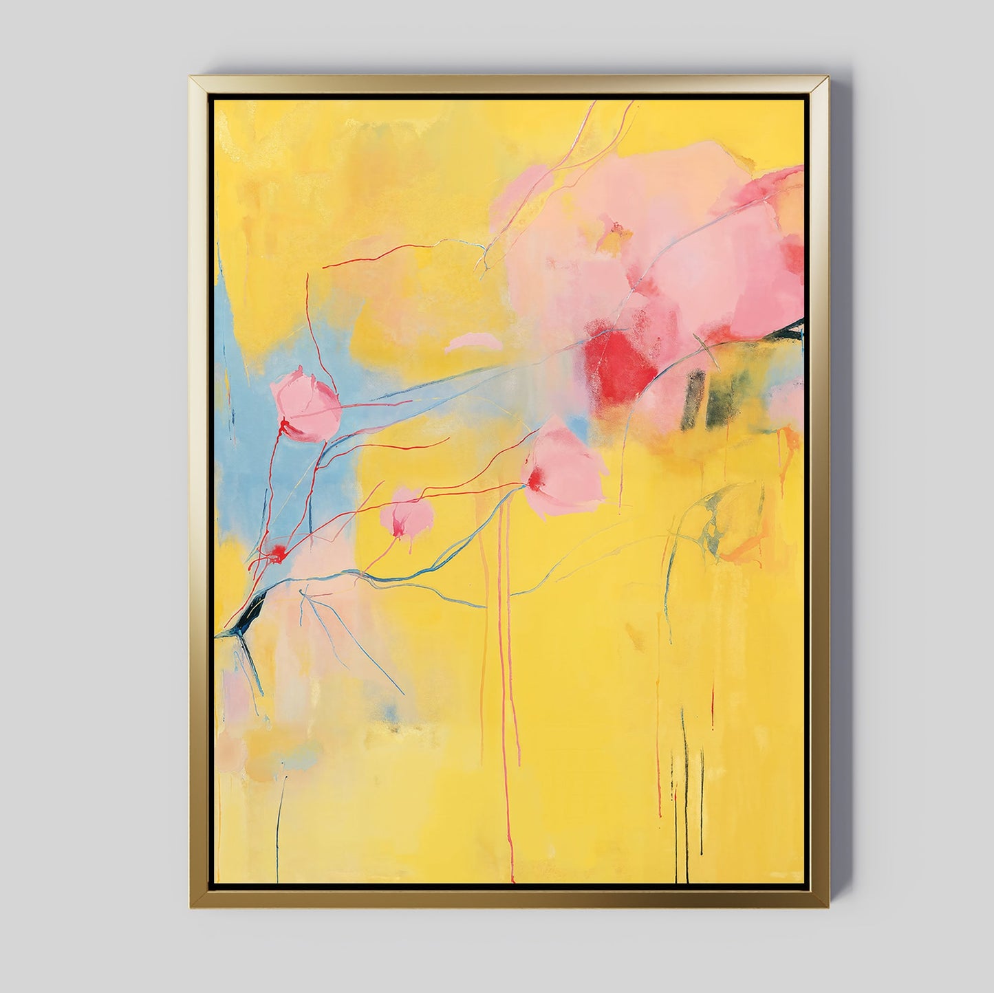 Vibrant Modern Floral Abstract Oil Painting on Canvas