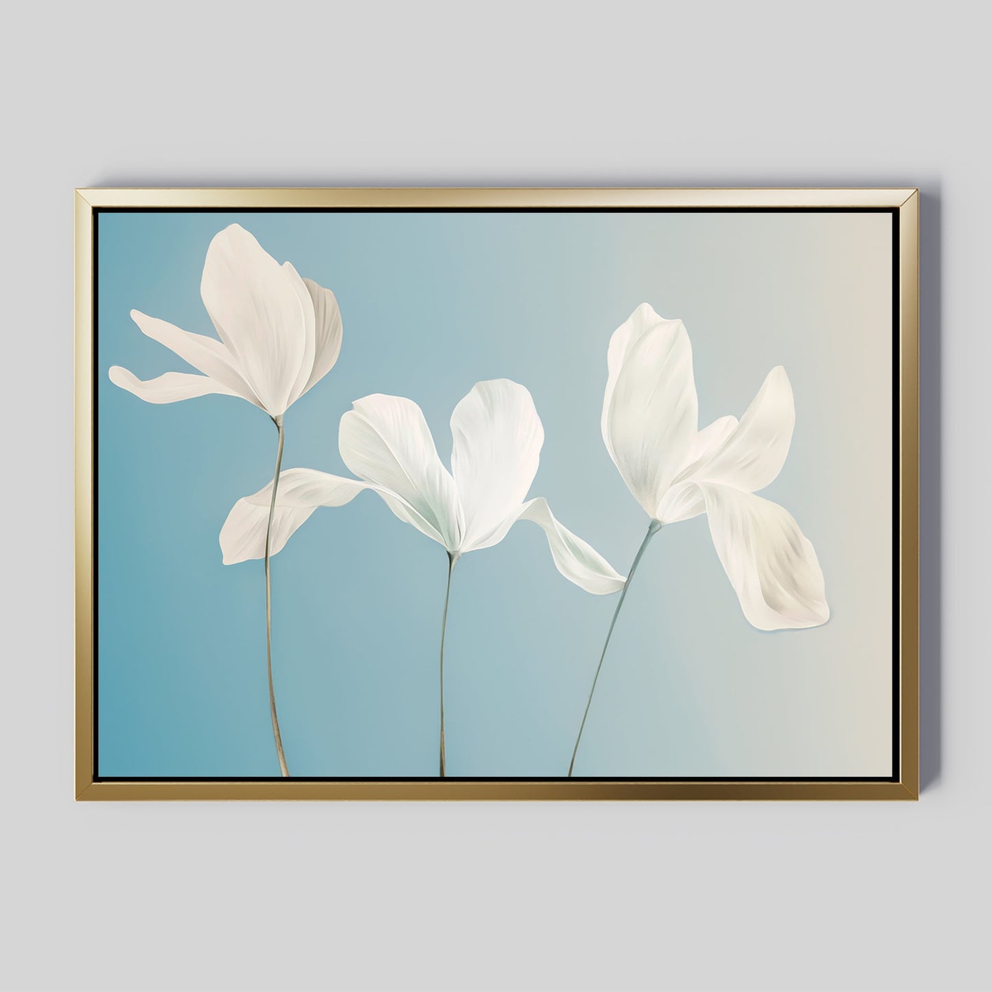 Elegant White Floral Abstract Oil Painting for Modern Home Decor