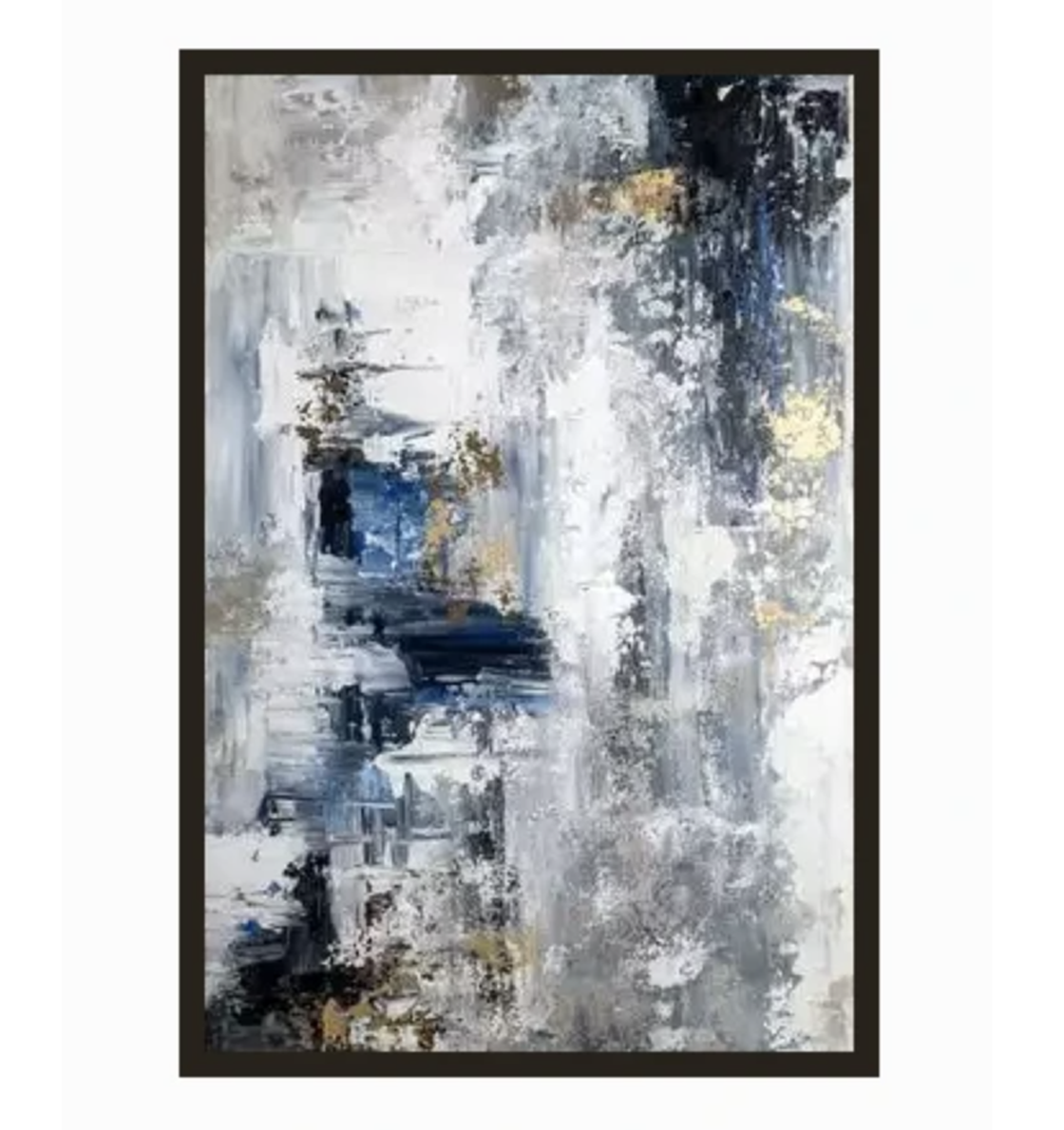 Abstract Oil Painting of a Stormy Sky in Blue and Gray Tones