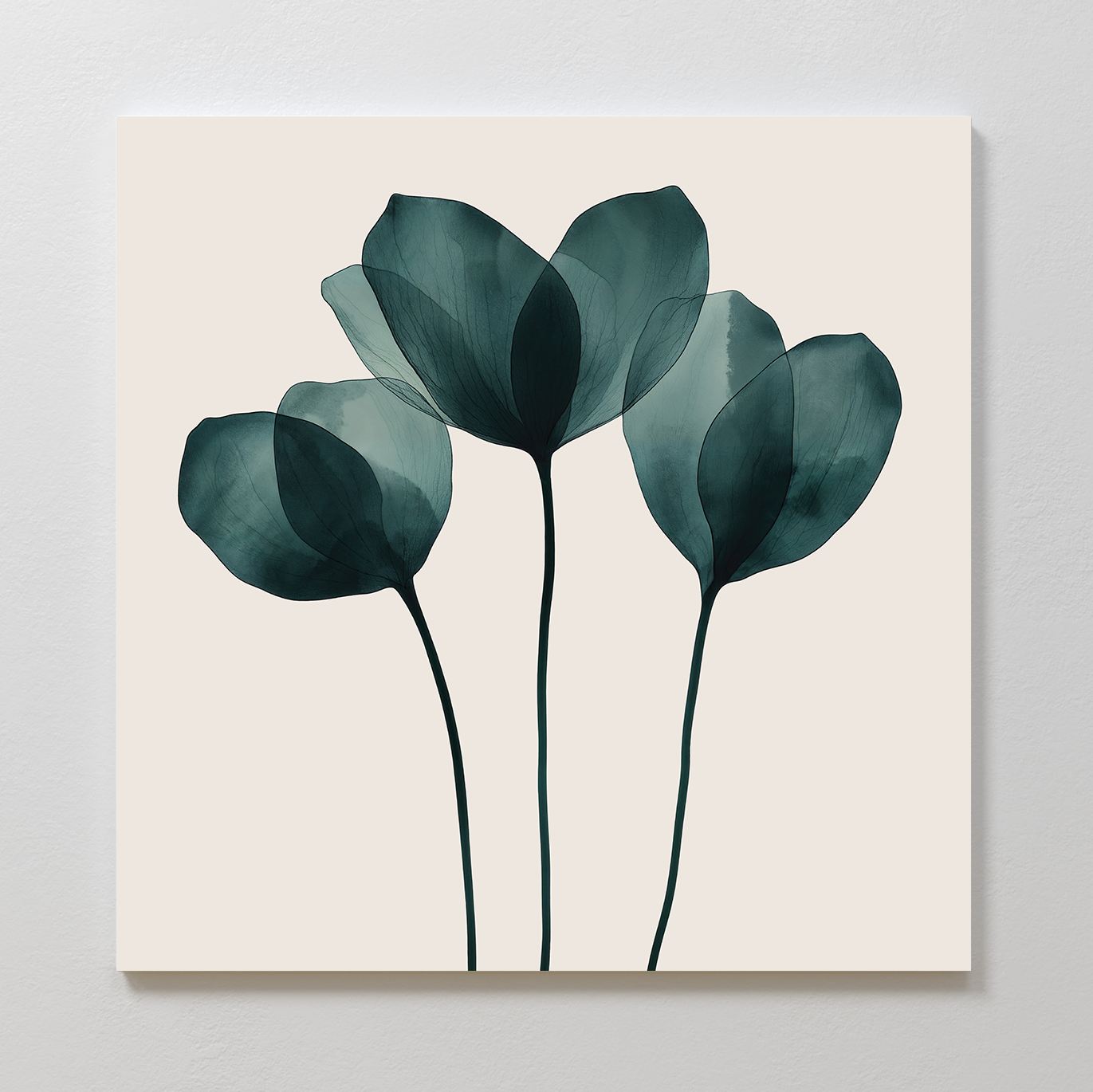 Elegant Leafy Green Floral Oil Painting for Modern Home Decor