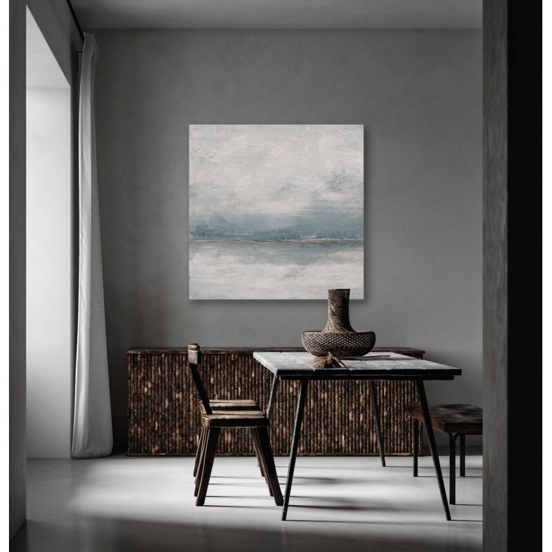 Serene Coastal Landscape Oil Painting - Tranquil Seascape on Canvas