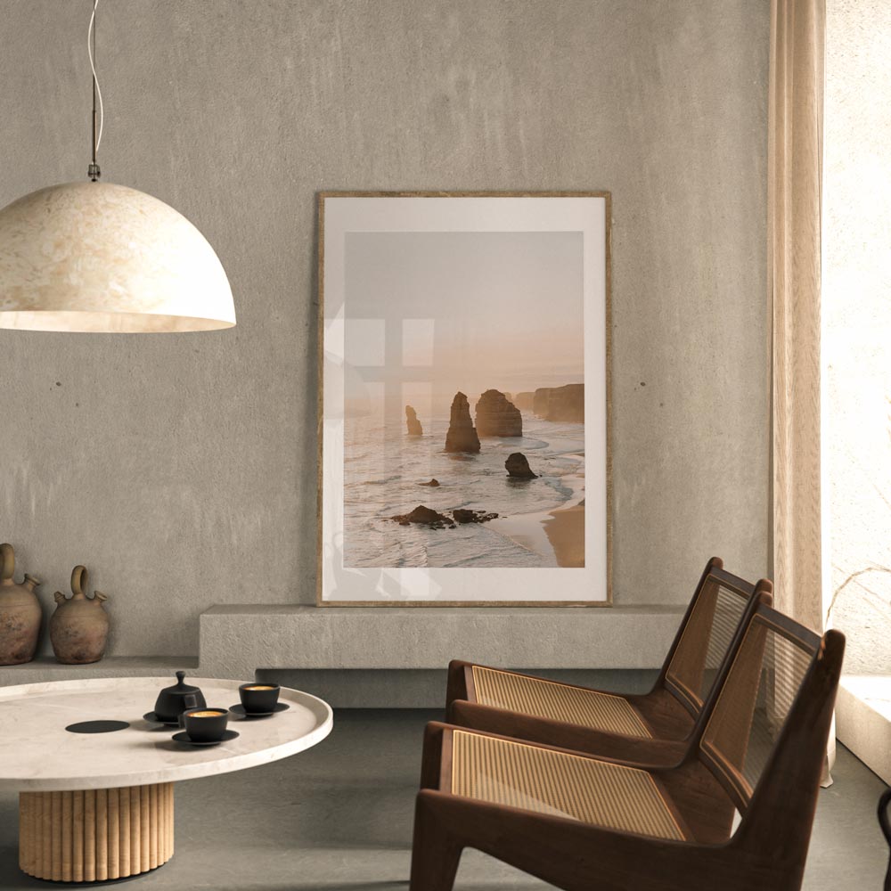 Serene Sunset Over Twelve Apostles Ocean Landscape Oil Painting