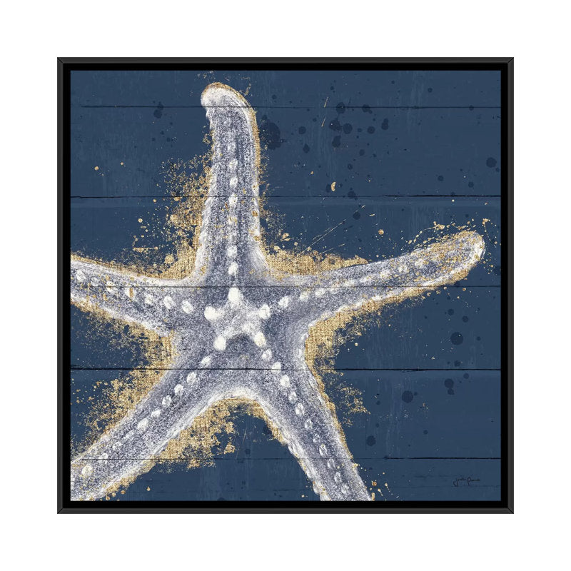 Coastal Starfish Oil Painting on Canvas - Nautical Wall Art for Beach Home Decor
