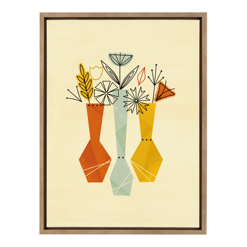 Modern Floral Elegance Framed Oil Painting in Vibrant Colors
