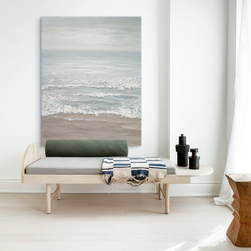 Coastal Waves California Style Foggy Tide Oil Painting 129CW