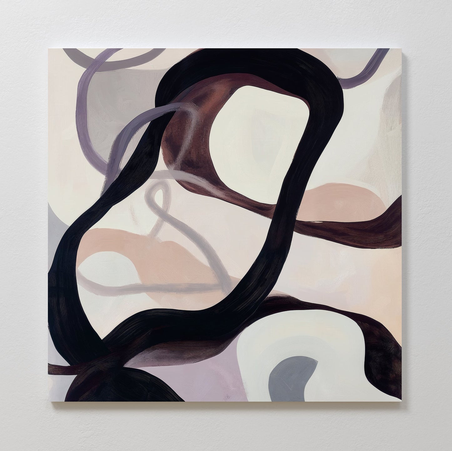 Abstract Wavy Lines Canvas Art for Modern Home Decor