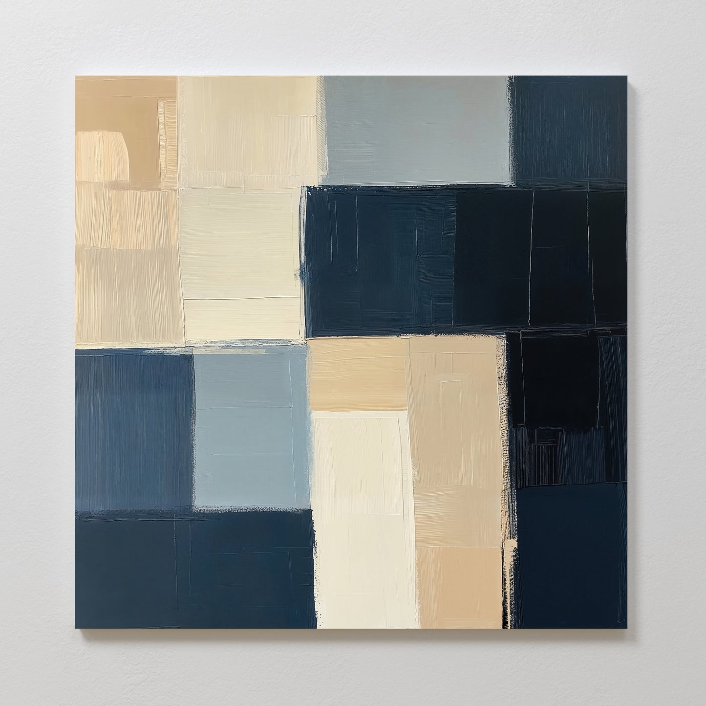 Modern Abstract Oil Painting of Sandstorm in Earthy Tones for Contemporary Decor
