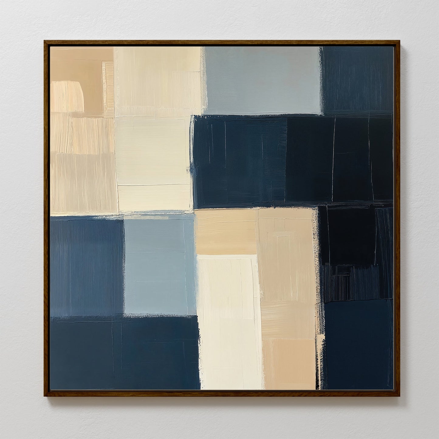 Modern Abstract Oil Painting of Sandstorm in Earthy Tones for Contemporary Decor