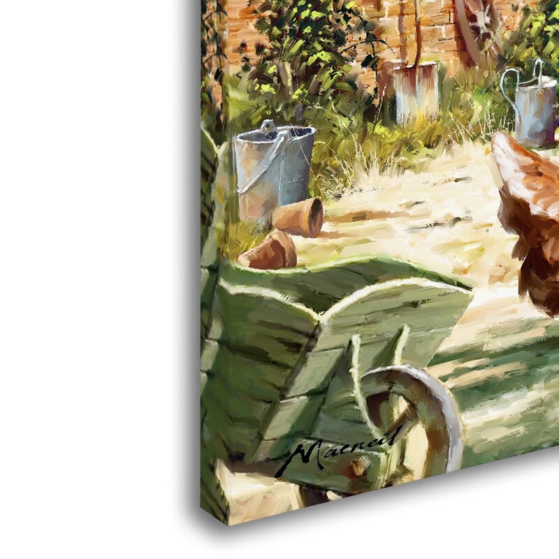 Charming Oil Painting of Chickens and Hens in a Serene Farmyard Setting