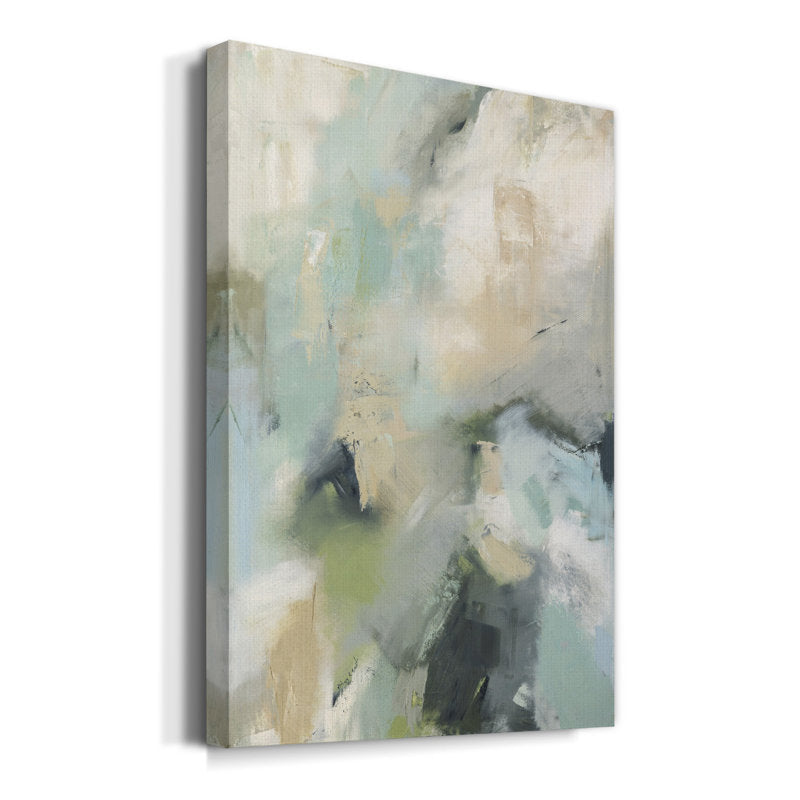 Serene Abstract Oil Painting in Soft Pastels for Modern Home Decor