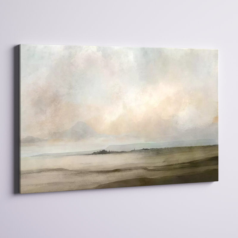 Serene Coastal Landscape Oil Painting - Dan Hobday Wrapped Canvas Art Print