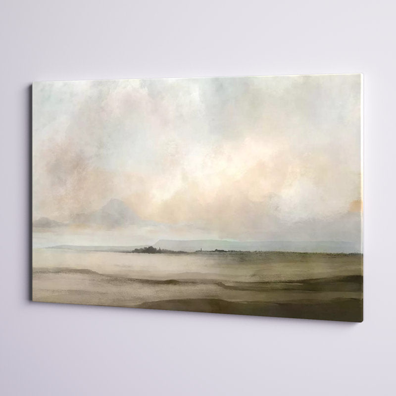 Serene Coastal Landscape Oil Painting - Dan Hobday Wrapped Canvas Art Print
