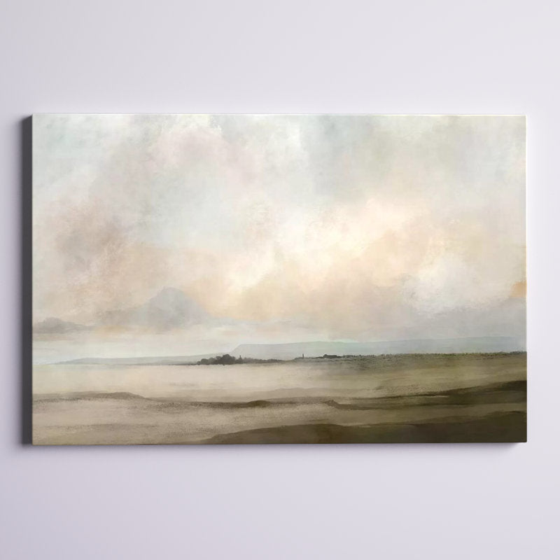 Serene Coastal Landscape Oil Painting - Dan Hobday Wrapped Canvas Art Print