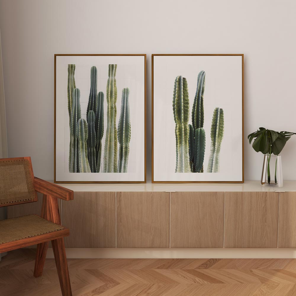 Elegant Torch Cactus Oil Paintings for Modern Home Decor