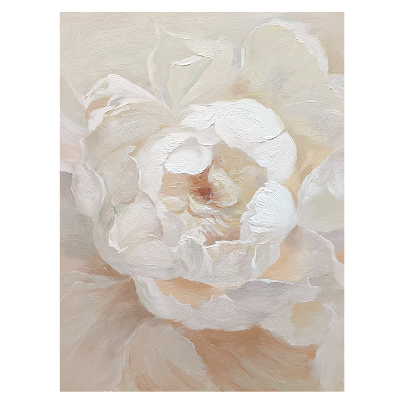 Enlarged Flower Petal Neutral Accent Oil Painting 105EF