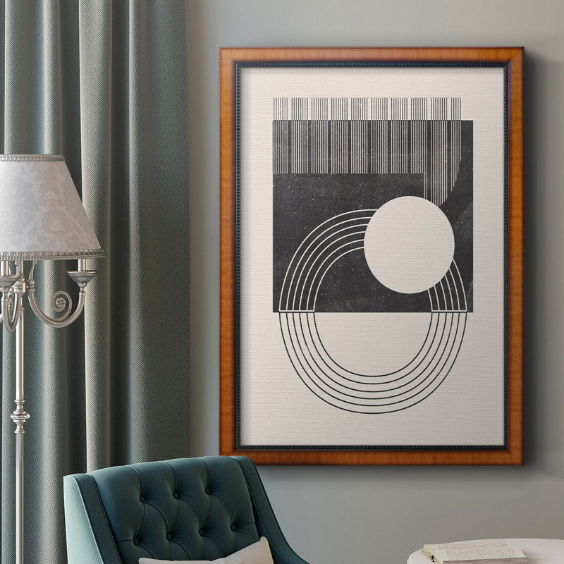 Modern Geometric Abstract Oil Painting - Premium Framed Art for Home Décor