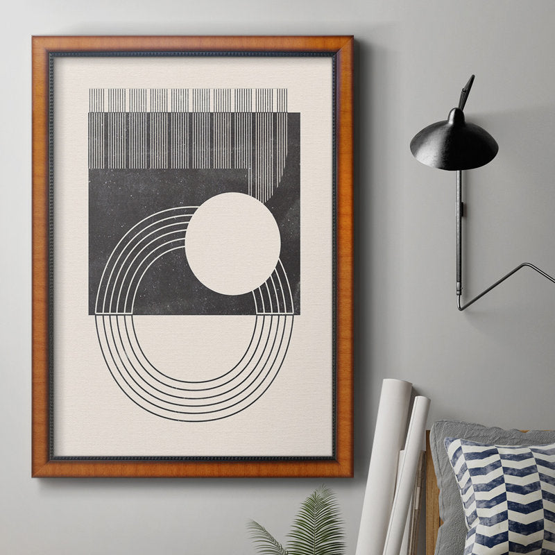 Modern Geometric Abstract Oil Painting - Premium Framed Art for Home Décor