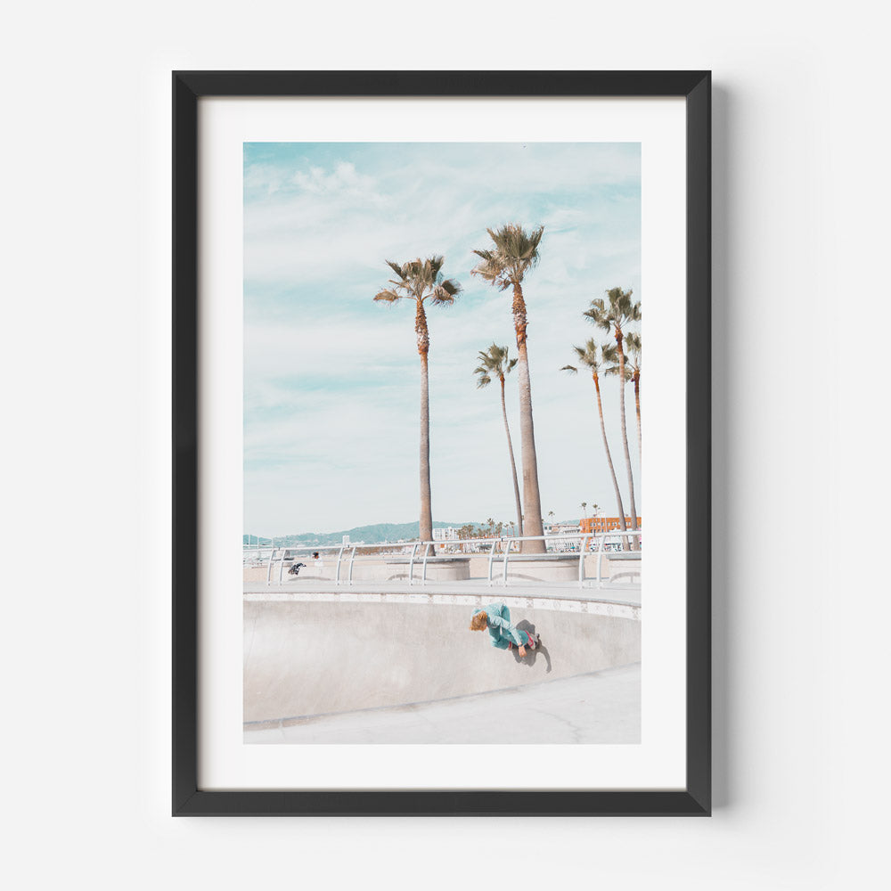 Venice Beach Skater Paradise: Vibrant Oil Painting of Coastal Fun