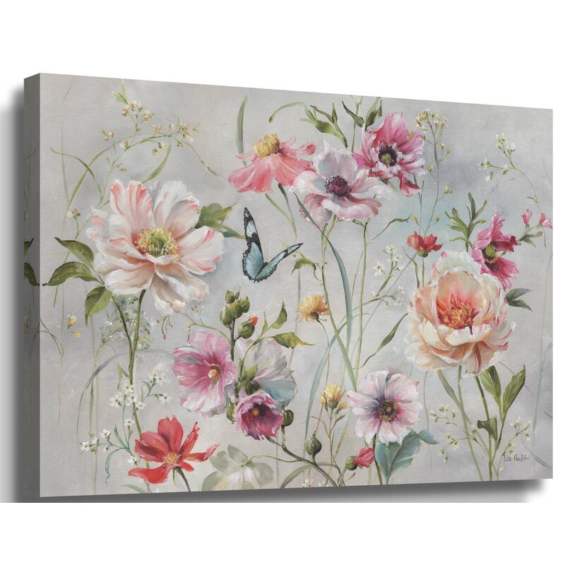 Vibrant Floral Landscape Oil Painting for Home Decor