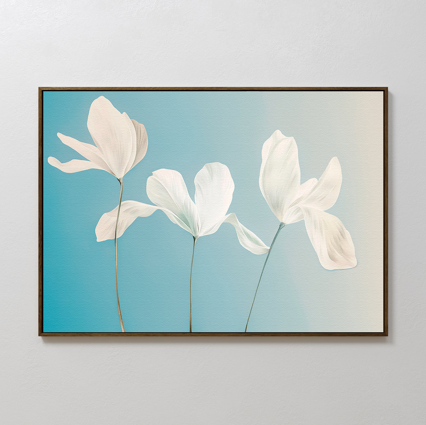 Elegant White Floral Abstract Oil Painting for Modern Home Decor