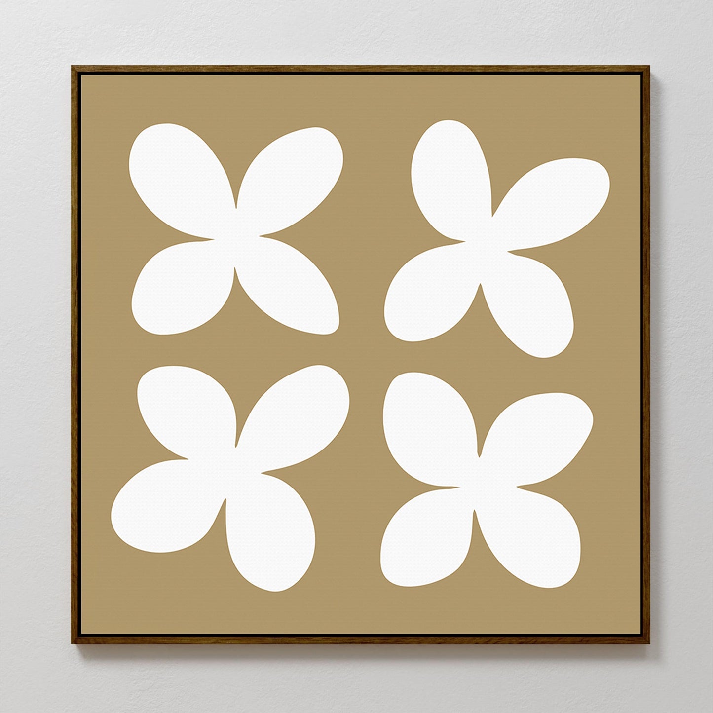 Minimalist Beige Floral Abstract Canvas Art for Modern Home Decor