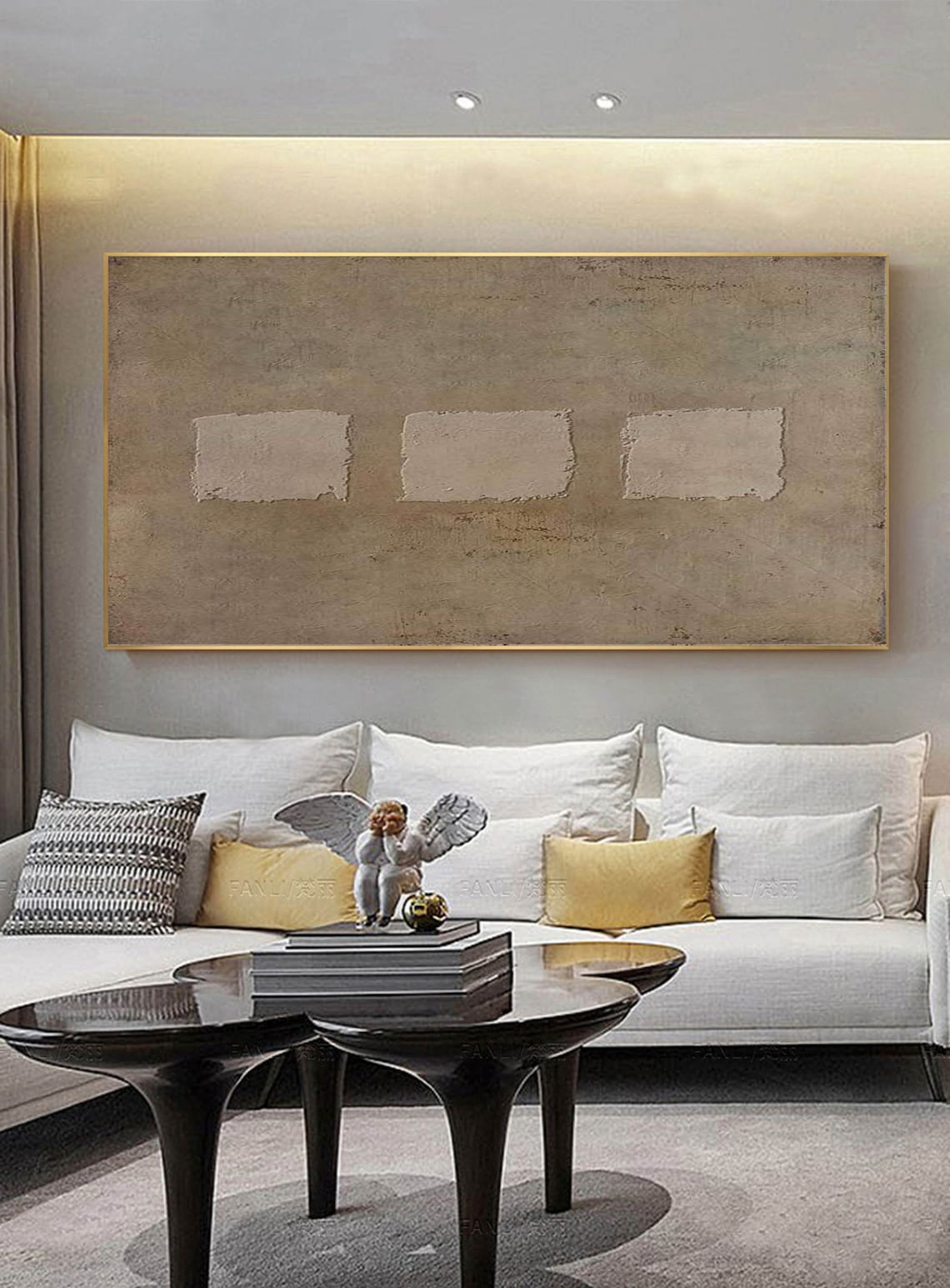 Serene Minimalist Abstract Oil Painting for Elegant Home Decor