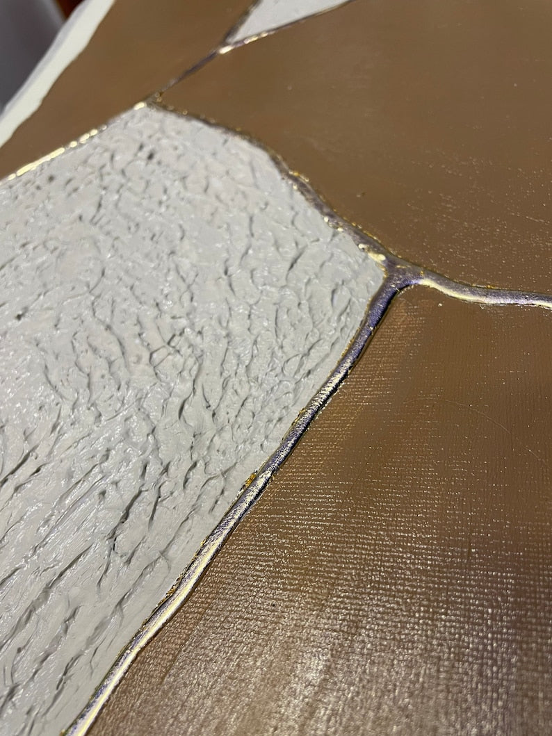 Elegant Metallic Geode Oil Painting for Modern Home Décor
