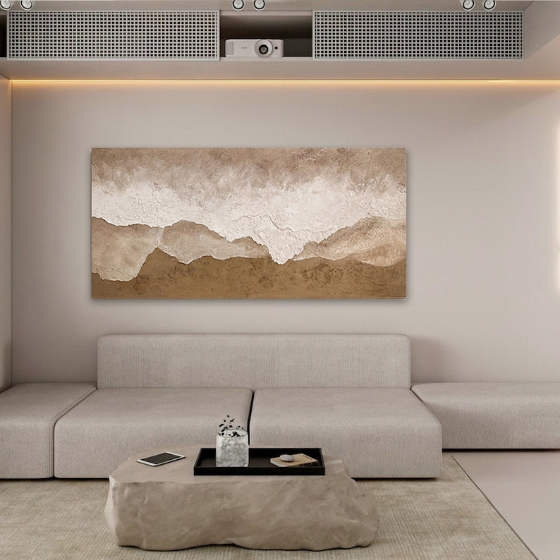 Serene Landscape Oil Painting with Earthy Tones for Elegant Home Decor