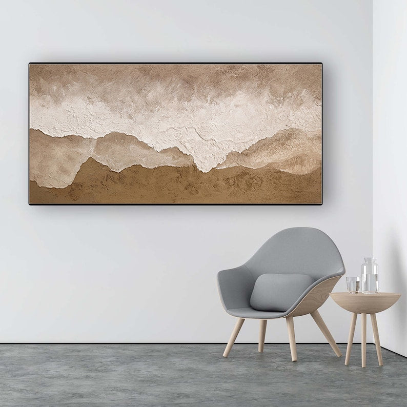 Serene Landscape Oil Painting with Earthy Tones for Elegant Home Decor