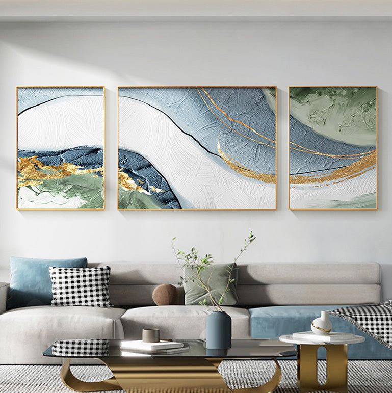 Stone Gold Natural Marble Granite Inspired Oil Painting