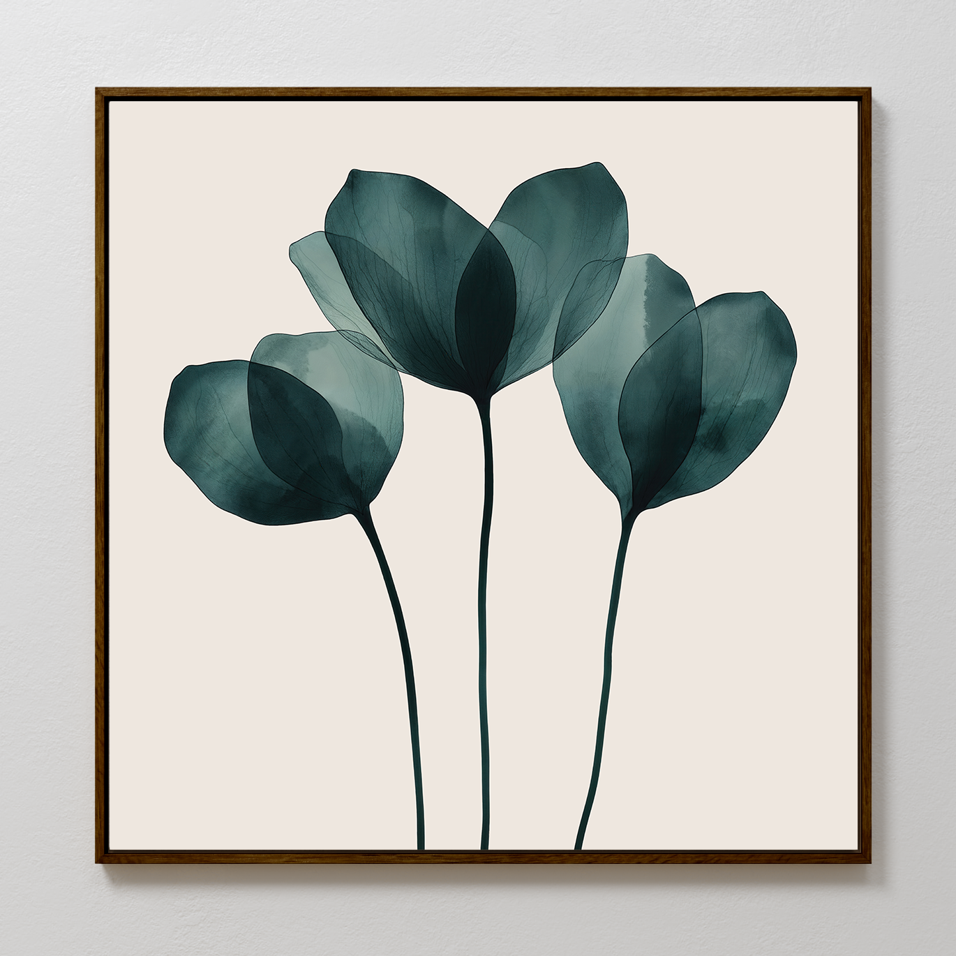 Elegant Leafy Green Floral Oil Painting for Modern Home Decor