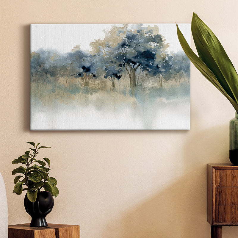 Tranquil Landscape at Water's Edge: Serene Oil Painting of Nature's Beauty