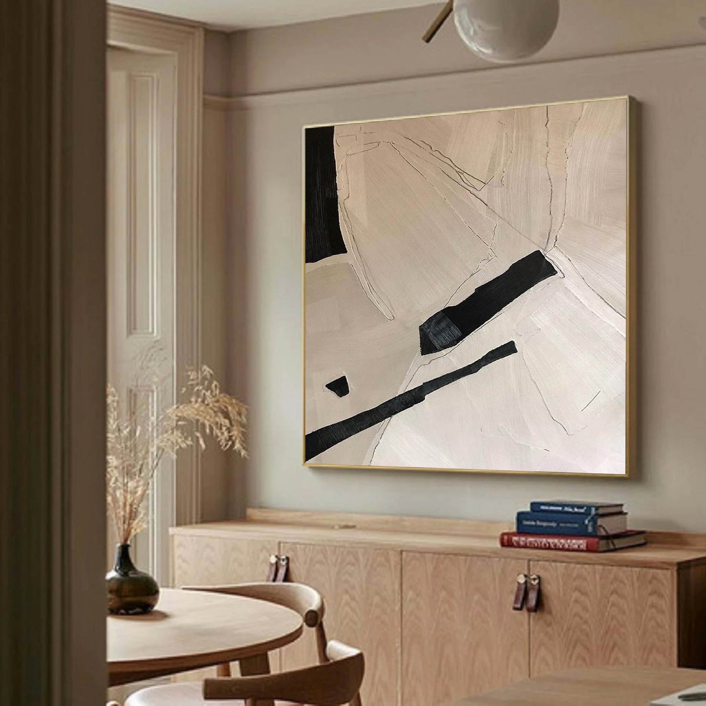 Contemporary Minimalist Geometric Oil Painting for Modern Art Lovers