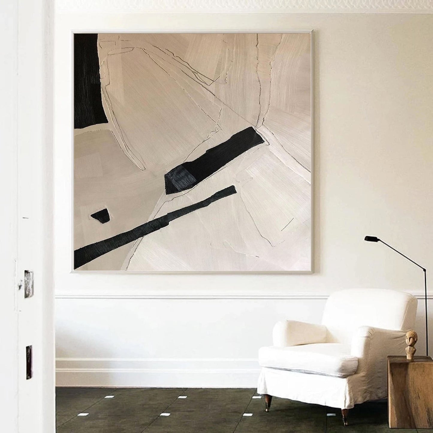 Contemporary Minimalist Geometric Oil Painting for Modern Art Lovers