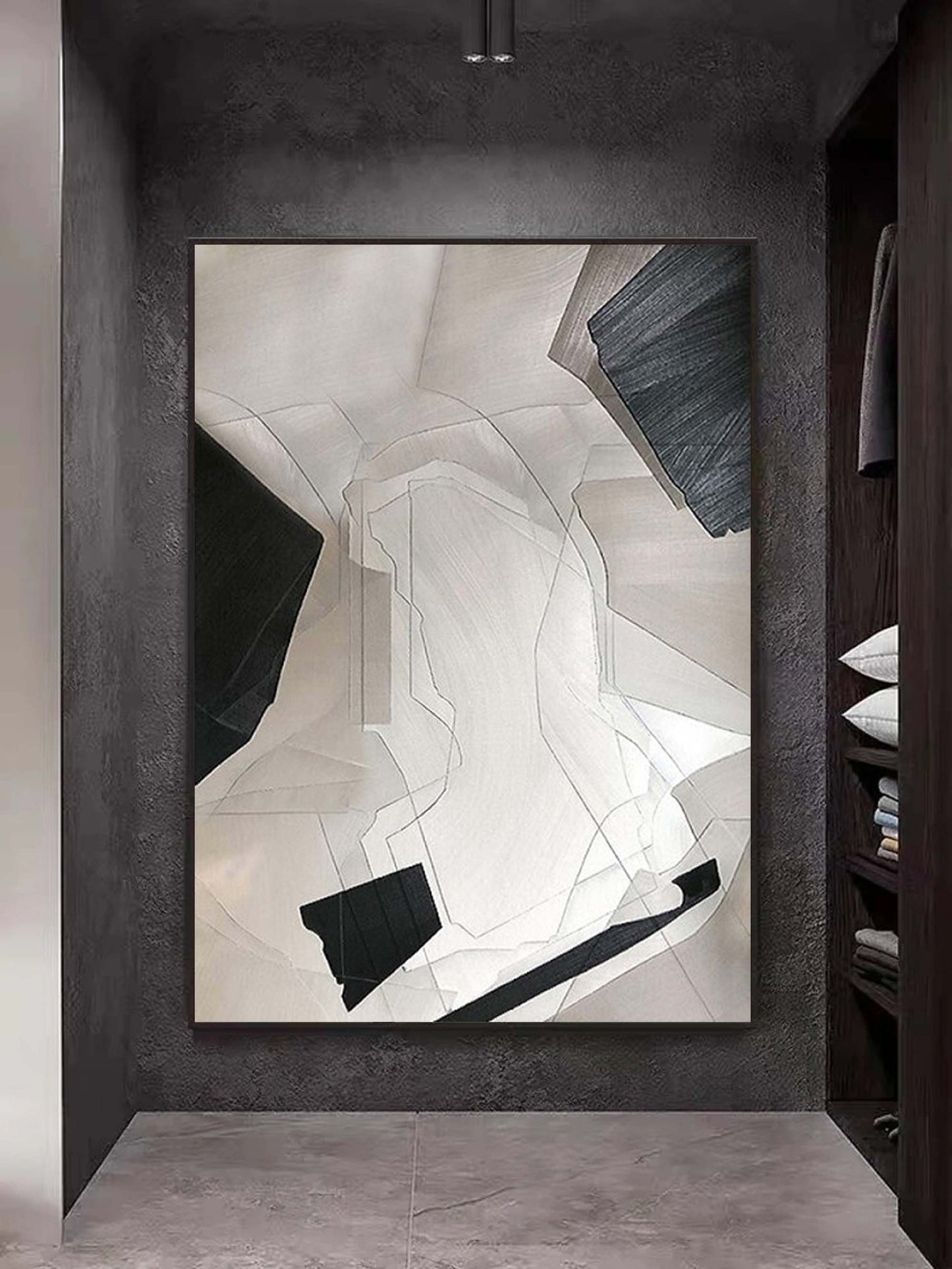 Modern Minimalist Geometric Oil Painting for Contemporary Home Decor