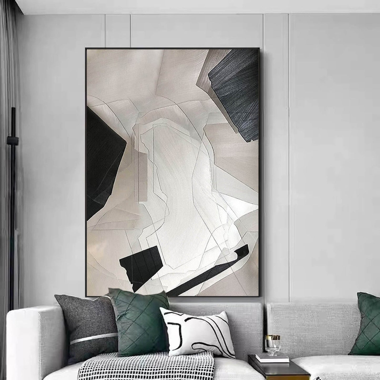 Modern Minimalist Geometric Oil Painting for Contemporary Home Decor