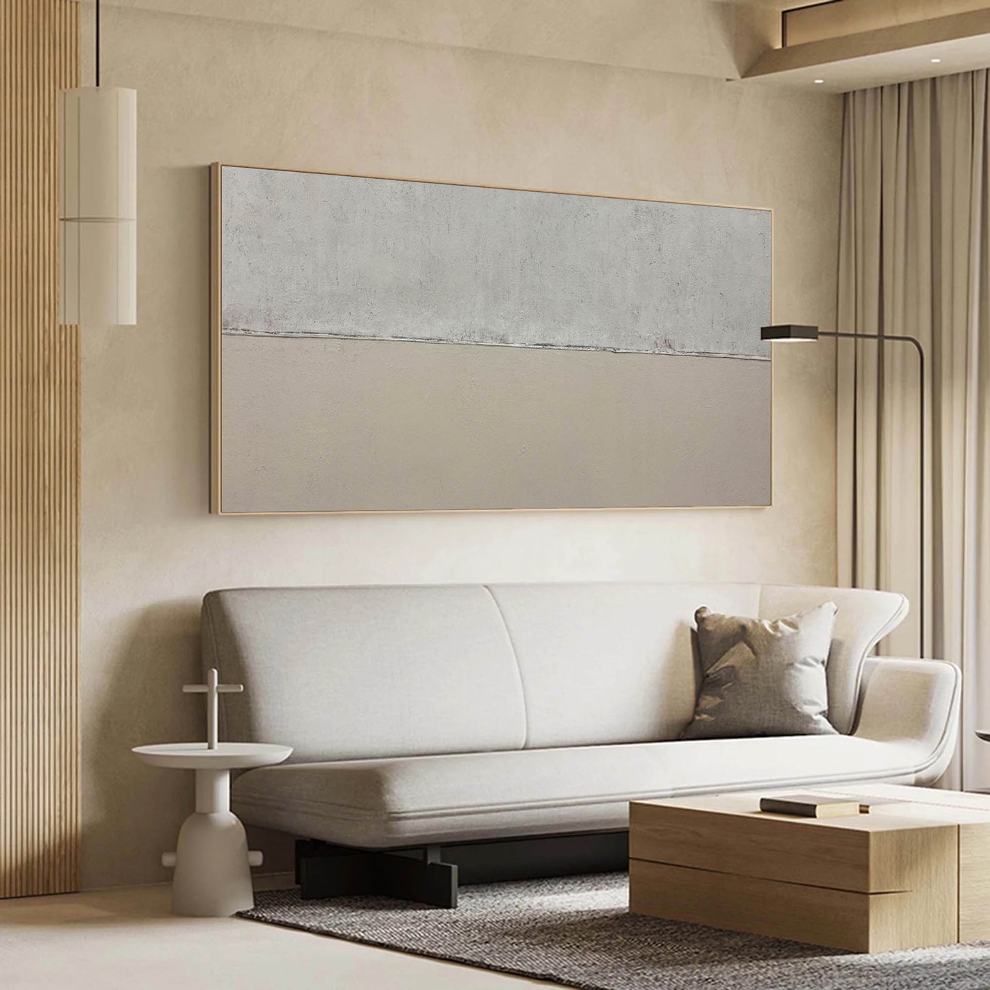 Serene Minimalist Abstract Oil Painting for Modern Home Decor