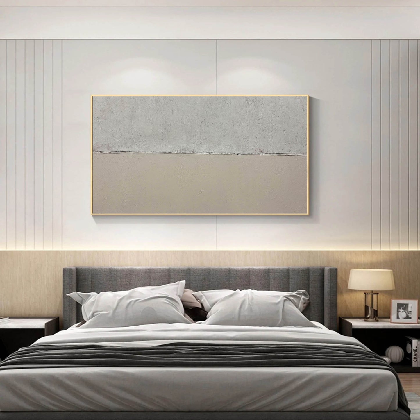 Serene Minimalist Abstract Oil Painting for Modern Home Decor