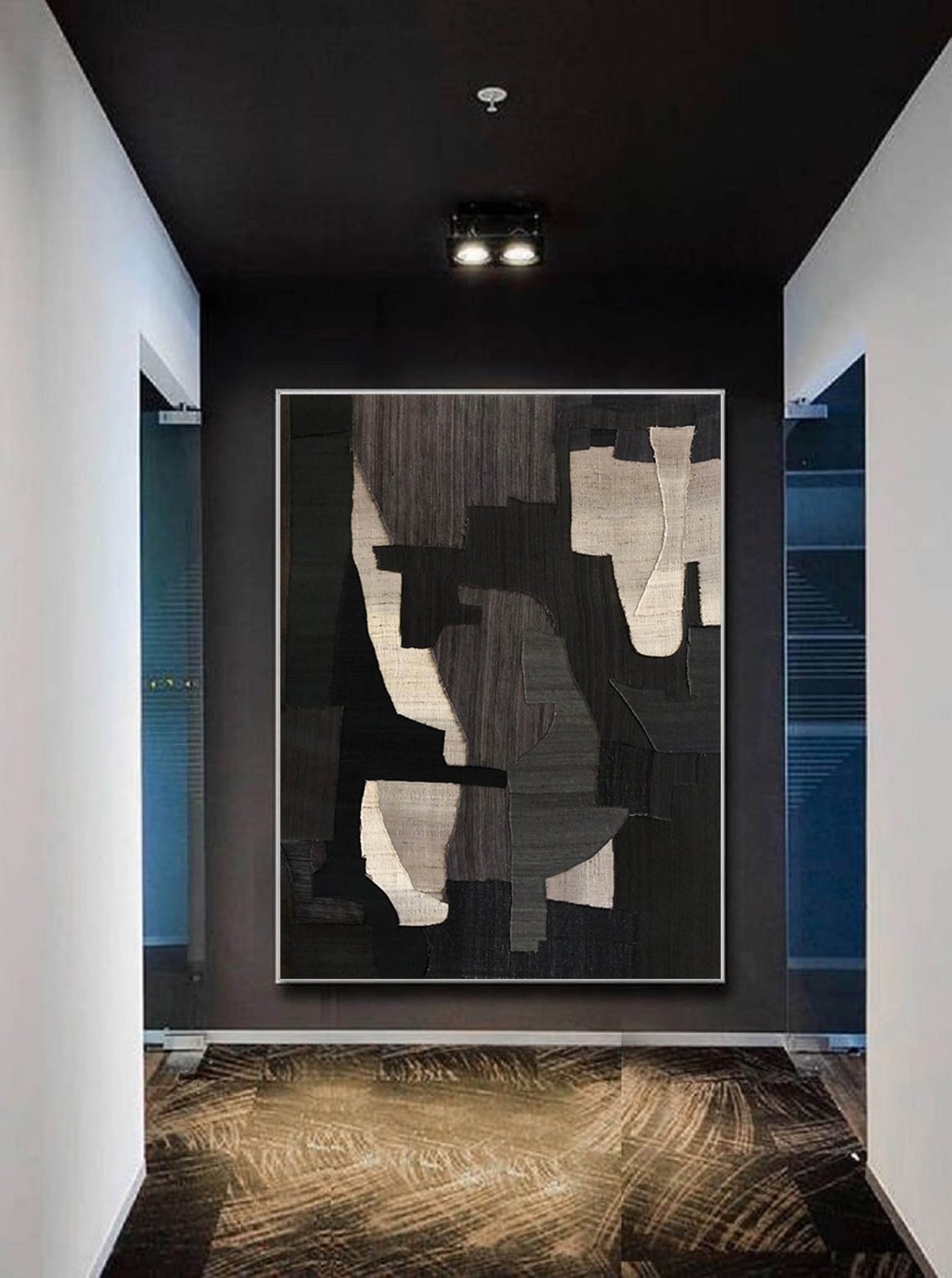 Contemporary Minimalist Geometric Oil Painting for Modern Home Décor