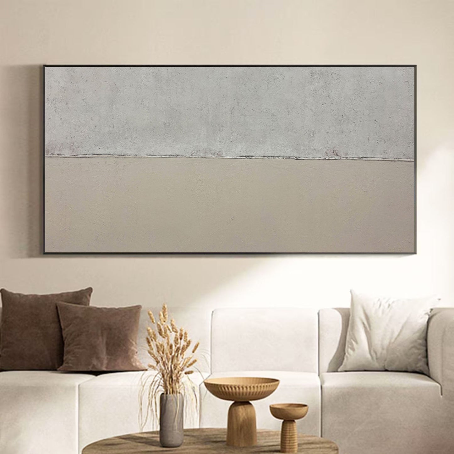 Serene Minimalist Abstract Oil Painting for Modern Home Decor