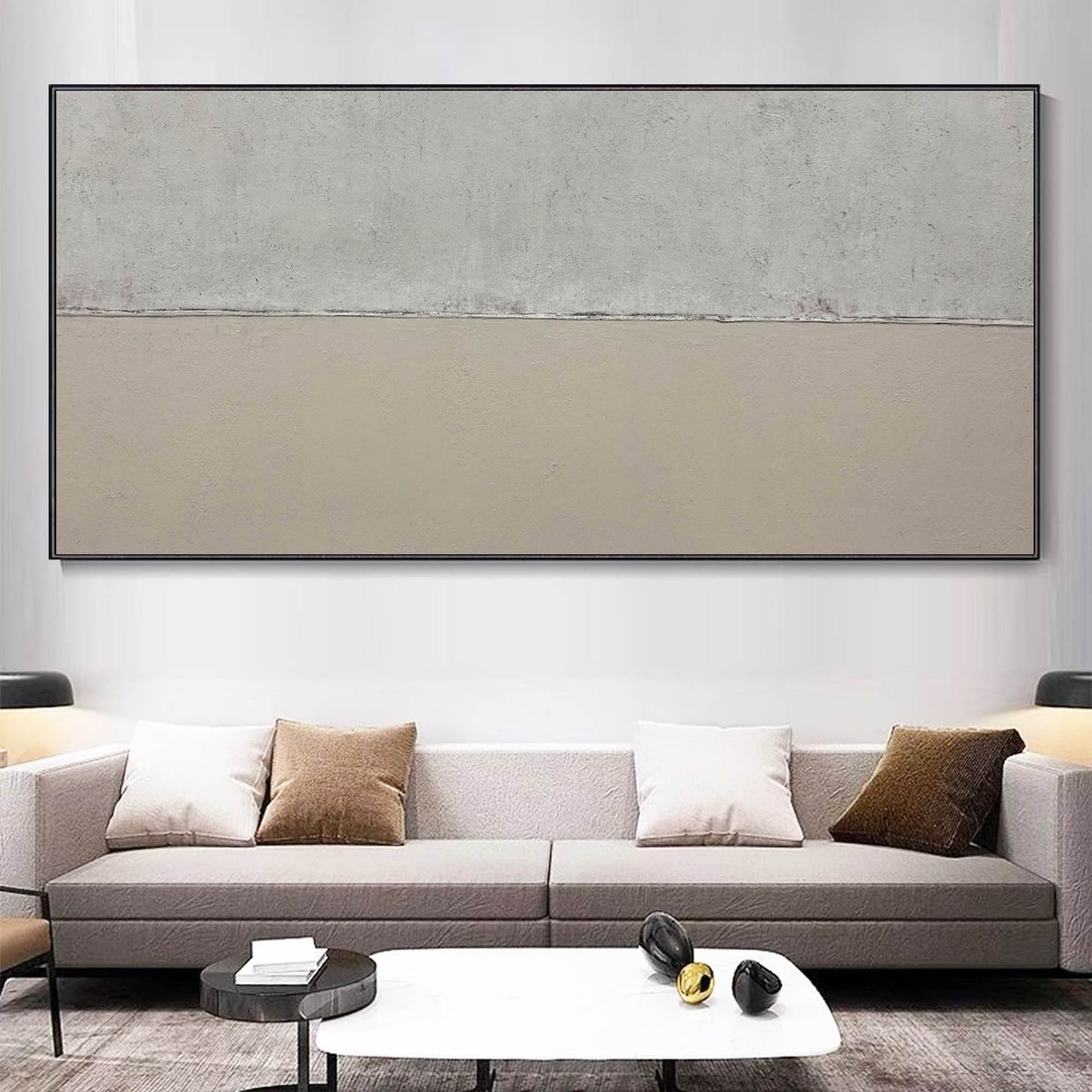 Serene Minimalist Abstract Oil Painting for Modern Home Decor