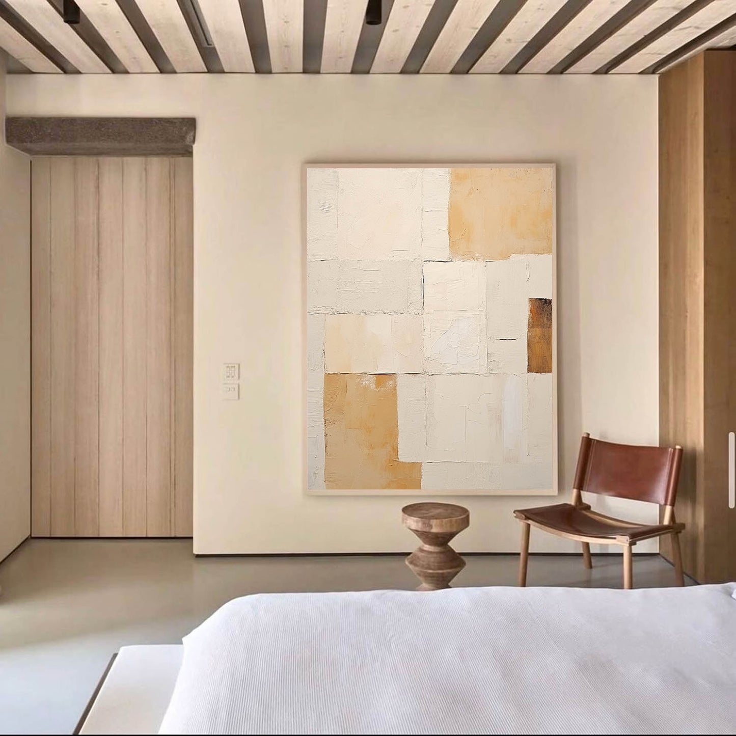 Elegant Minimalist Geometric Oil Painting for Modern Home Decor