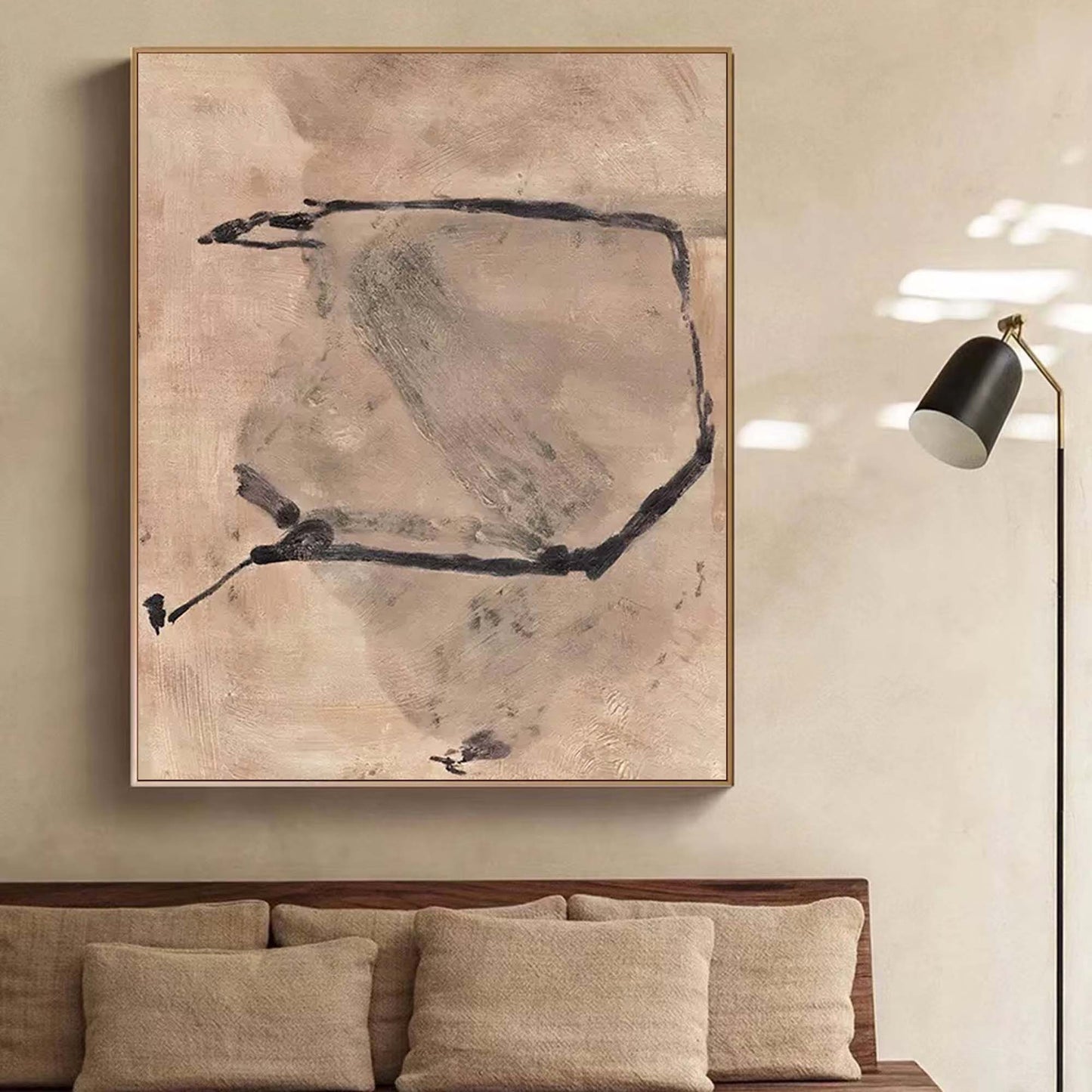 Contemporary Minimalist Abstract Oil Painting for Modern Home Decor