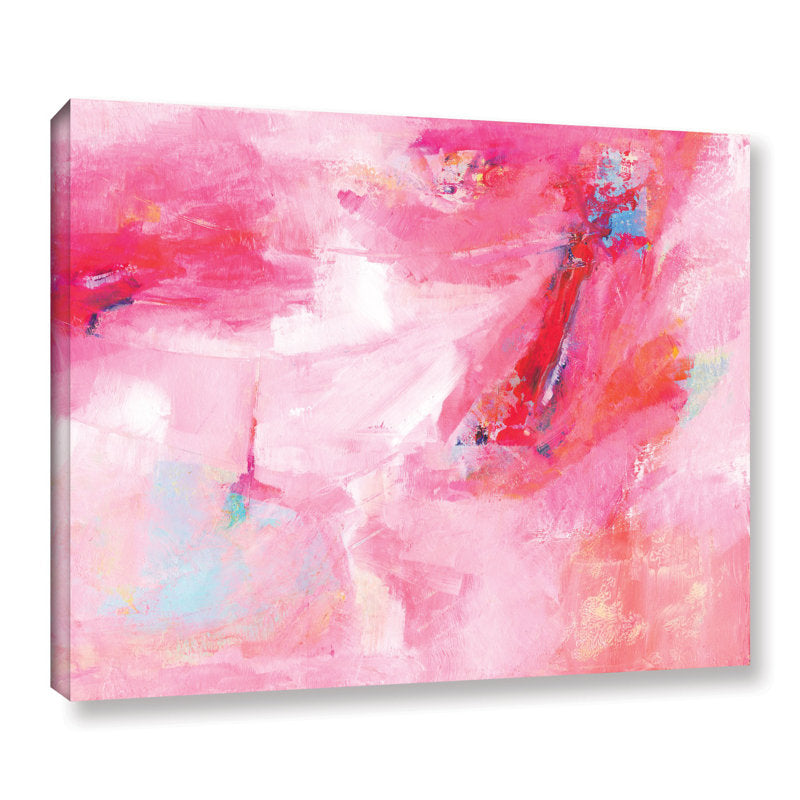 Vibrant Abstract Dance Art Print on Canvas – Colorful Pink Oil Painting